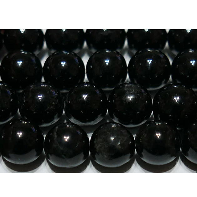 天然黒水晶（モリオン）丸玉 8mm（岐阜県蛭川産）B ☆天然石ビーズ