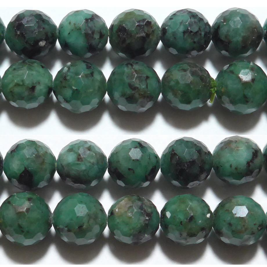 エメラルド ミラーボール 10mm A ☆天然石ビーズ（バラ売り、1玉