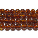 アンバー（琥珀）丸玉8mmB （天然石ビーズ）