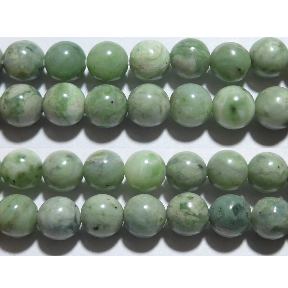 河南翡翠　丸玉　天然石 日高翡翠 丸玉 8mm B （日本銘石） ☆天然石ビーズ（バラ売り、1玉販売