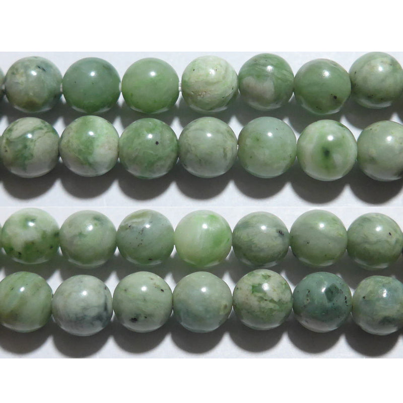 日高翡翠 丸玉 8mm B （日本銘石） ☆天然石ビーズ（バラ売り、1玉販売