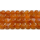 オレンジカルセドニー丸玉8mmA （天然石ビーズ）