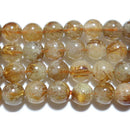 オレンジルチルガーデン聚宝盆 丸玉8mmA （天然石ビーズ）