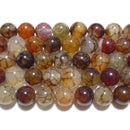 黒龍紋瑪瑙（ドラゴンアゲート）丸玉10mmB+ （天然石ビーズ）