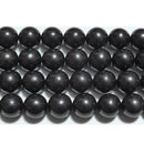 ジェット丸玉10mmB- （天然石ビーズ）