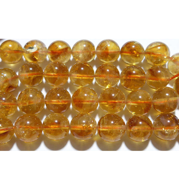 シトリン丸玉10.5mm（シトリンファントム）A ☆天然石ビーズ（バラ売り
