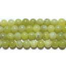 オリーブジェイド丸玉4mmC （天然石ビーズ）