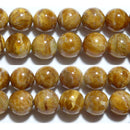 珪化木オパール丸玉8mmB （天然石ビーズ）