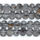 ブラックアイアンクォーツ丸玉8mmA （天然石ビーズ）