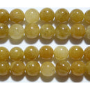 アクアマリン丸玉8mm（イエローアクアマリン）B- （天然石ビーズ）