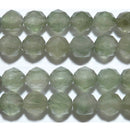 グリーンルチルクォーツスターカット8mmA （天然石ビーズ）