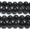 神居古潭石/カムイコタン石丸玉10mm（ブラック）A （天然石ビーズ）