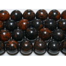 北海道産黒曜石丸玉10mm（紅十勝石/ヴァーミリオンオブシディアン）A （天然石ビーズ）