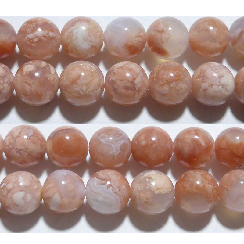 桜瑪瑙丸玉10mmA+ （天然石ビーズ）