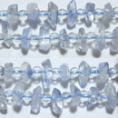 デュモルチェライト イン クォーツラフカット（縦長）10.5*3mmA （天然石ビーズ）