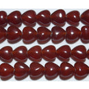 カーネリアンパフハート8mmA- （天然石ビーズ）