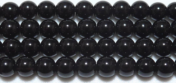 天然黒水晶（モリオン）丸玉4mmA （天然石ビーズ）
