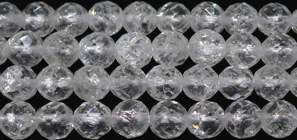クラック水晶ミラーボール6mmB （天然石ビーズ）