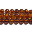 アンバー（琥珀）丸玉6mmB （天然石ビーズ）