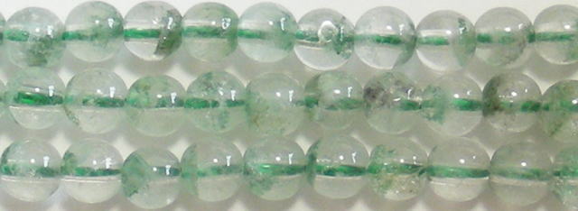 グリーンファントム水晶丸玉6mmB （天然石ビーズ）