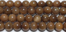 インカローズ丸玉6mm（北海道産・ブラウン）B （天然石ビーズ）
