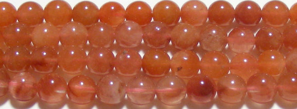 赤水晶丸玉6mmB （天然石ビーズ）