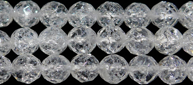 クラック水晶ミラーボール8mmB （天然石ビーズ）