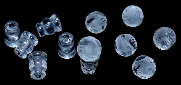 水晶親玉ボサセット約8mm玉（五本爪龍彫り入り）A （天然石ビーズ）