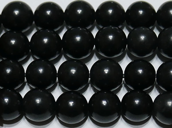 ブラックシリカ丸玉8mm（北海道産）A （天然石ビーズ）