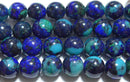 クリソコラ イン ラピスラズリ丸玉7-8mmA （天然石ビーズ）