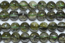 グリーントルマリン イン ガーデンクォーツ丸玉8mm（雲母入り）A （天然石ビーズ）