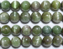 トルマリン(グリーン)丸玉8mm（グリーントルマリンキャッツアイ）A （天然石ビーズ）