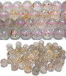 レピドクロサイト イン ローズクォーツ丸玉8mmB （天然石ビーズ）