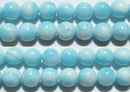 ブルーカルサイト丸玉8mm（モンゴル産）AA （天然石ビーズ）