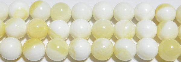 レモンマザーオブパール（沖縄県産）丸玉8mmA （天然石ビーズ）