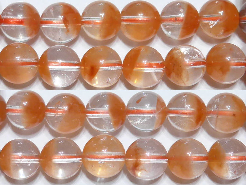 ガーデン水晶丸玉8.5mm（オレンジガーデン）AA （天然石ビーズ）