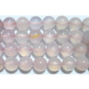 ピンクカルセドニー丸玉7-8mmA- （天然石ビーズ）