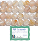 ピンクファイアーアゼツライト丸玉8mmA （天然石ビーズ）