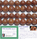 ロードアゼツ丸玉8mm（ピンク・アゼツライト）B （天然石ビーズ）