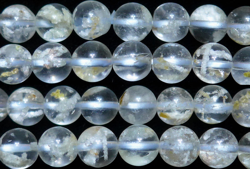 ガーデン水晶丸玉8mm（ホワイトスノー）B （天然石ビーズ）