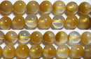 イエローファントム水晶丸玉8mmAA （天然石ビーズ）