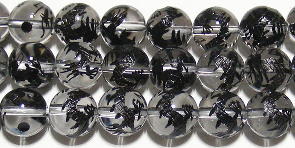水晶(黒龍)丸玉10mmB （天然石ビーズ）