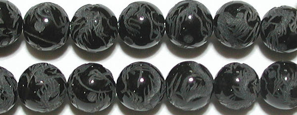 ブラックオニキス（黒龍）丸玉10mmB （天然石ビーズ）
