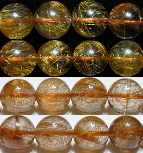 ルチルクォーツ（オレンジ系）丸玉15mmAAA- （天然石ビーズ）