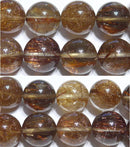 ルチルクォーツ（ブラウンレッド）丸玉16mmA （天然石ビーズ）