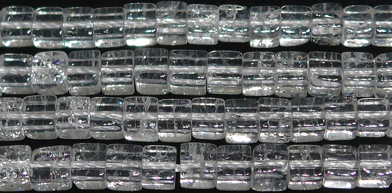 クラック水晶キューブ型4*4mmB （天然石ビーズ）