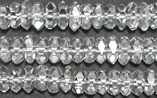 水晶20面カット7.5*3mmA （天然石ビーズ）