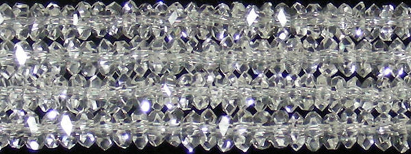 水晶20面カット4.5*2.5mmA （天然石ビーズ）