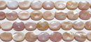 ピンクシェルフラットオーバルカット10*8mmA （天然石ビーズ）