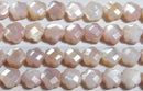 ピンクシェルフラワーカット8mmA （天然石ビーズ）